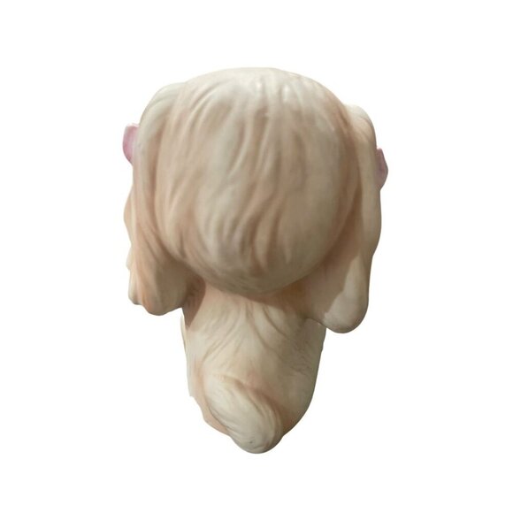 Vtg Lefton China Hand Painted Figurine Anthropomorphic Puppy Pink Bows Big Eyes - Picture 3 of 7